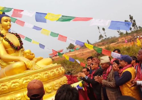 दुुधौली नगरपालिद्वारा शिव र बुुद्ध भगवानको मुुर्ती अनावरण