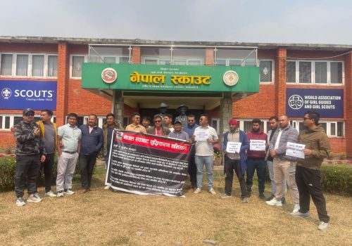 खेलकुद मन्त्रीको राजीनामाको मागसहित नेपाल स्काउट शुद्धीकरण अभियानको आन्दोलन सुरू: