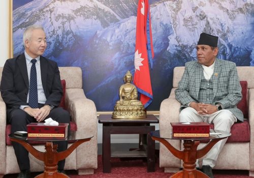 राष्ट्रियसभाका अध्यक्ष दाहाललाई जापानी राजदूतले गरे शिष्टाचार भेट