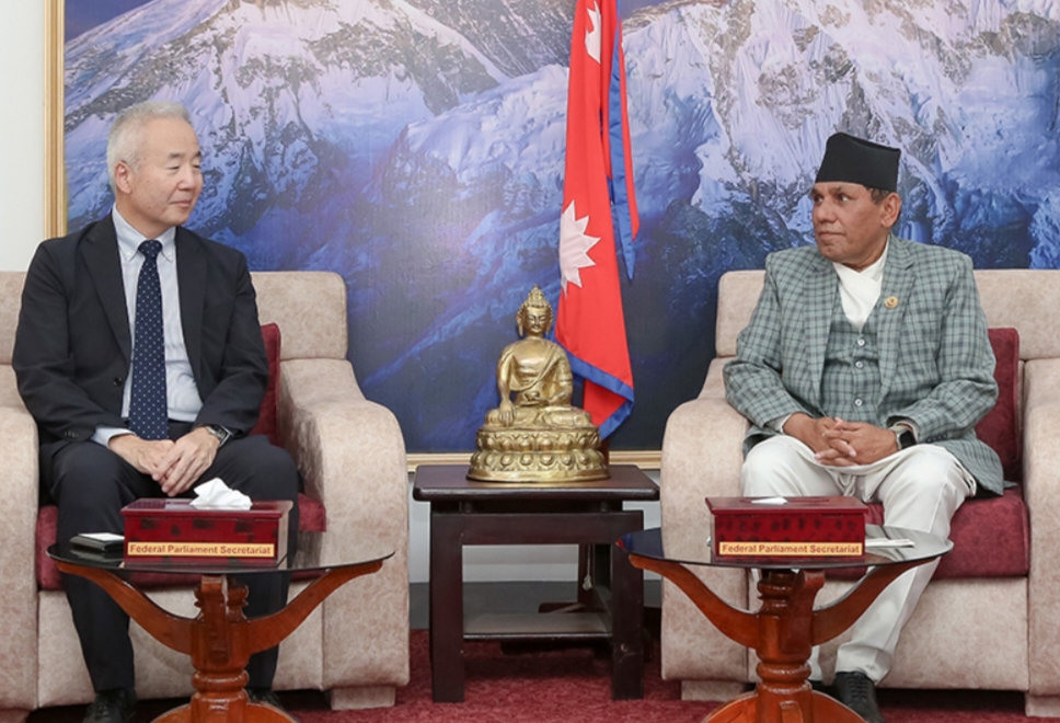 राष्ट्रियसभाका अध्यक्ष दाहाललाई जापानी राजदूतले गरे शिष्टाचार भेट