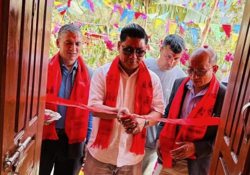 गजुरी:-६ स्थित भल्टारको ढोके साल महादेव मन्दिरको रिवन काटेर उद्घाटन