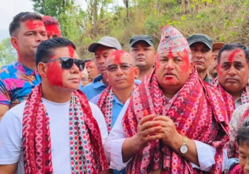 गजुरीको मिलनटार हुँदै मनहरी जाने वैकल्पिक सडकको कालोपत्रे पुर्व मुख्यमन्त्री जम्कटेलद्वारा उद्घाटन