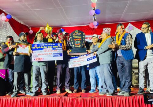 गजुरीमा पाँचौँ राष्ट्रपति रनिङ शिल्ड सम्पन्न,डोलभञ्ज्याङ मा.वि प्रथम